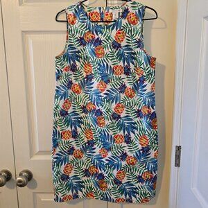 Tabitha Webb Pineapple Dress sleeveless knee length Size 6 with pockets